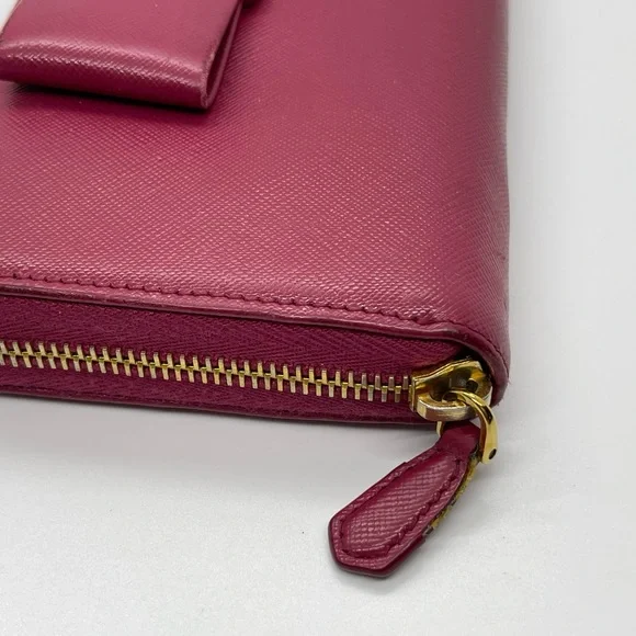 Prada Pink Fiocco Bow Saffiano Lux Long Wallet - Picture 4 of 15